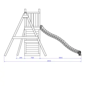 Shire Rumble Ridge Climbing Frame with Rock Wall, Double Swing and Slide