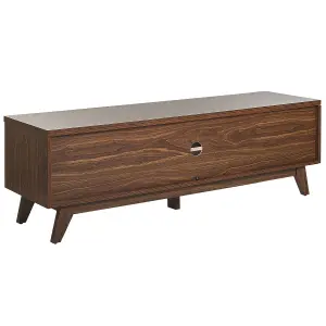 Beliani Retro TV Stand Dark Wood PRESCOT