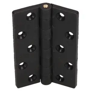 Black Reinforced Nylon Plastic Hinge 67x102mm Italian Made Industrial Quality 4PK