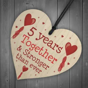 5th Anniversary Gift Wood Heart Perfect Gift For Husband And Wife Him Her Keepsake