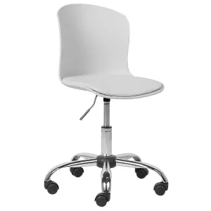 Desk Chair Faux Leather White VAMO