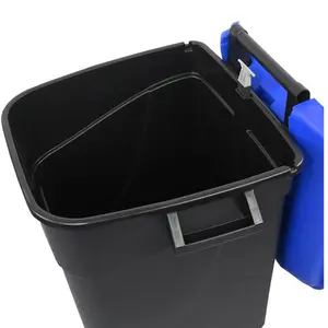 100 Litre Wheelie Bin with Foot Pedal - Blue Lid