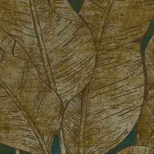 GDUK Distressed Leaf Davyn Textured Wallpaper, Teal