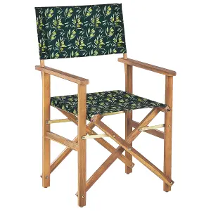 Set of 2 Garden Chairs CINE Acacia Wood Dark Green