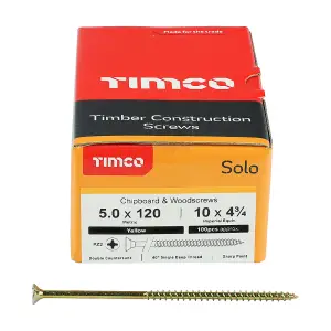 TIMCO Solo Countersunk Gold Woodscrews - 5.0 x 120 (100pcs)