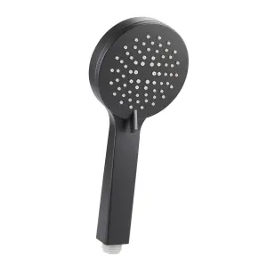 Matt Black Round Concealed Thermostatic Shower Valve Rainfall Set