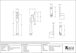 From The Anvil Polished Nickel Night-Vent Locking Avon Fastener