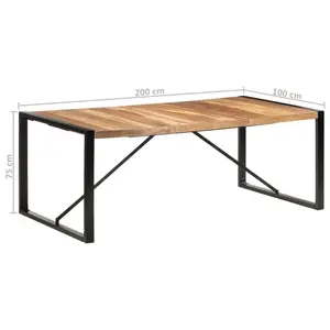 Cheyenne Dining Table Solid Wood Light Brown / Black / H75 x L200 x W100cm