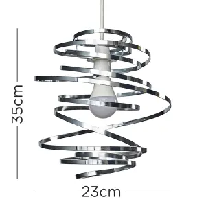 ValueLights Bensson Silver Ceiling Pendant Shade and B22 GLS LED 10W Warm White 3000K Bulb