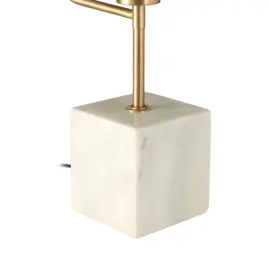 Interiors by Premier Saramis Metal Task Lamp With White Marble Block Base