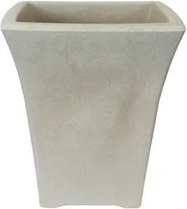 simpa 2PC Flared Cream Sandstone Plastic Planters.