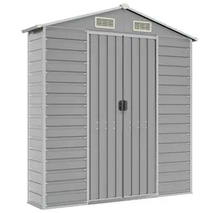 Brumit Garden Shed 191x300x198 cm Galvanised Steel Light Grey