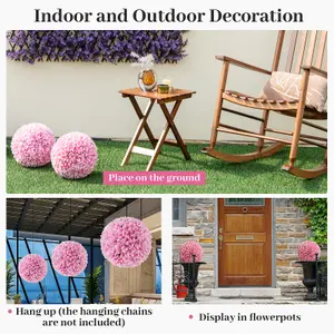 COSTWAY 2 PCS Artificial Plant Decoration Indoor Outdoor 28cm Decorative Balls