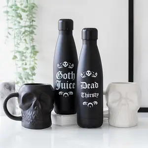 Matte White Skull Ceramic Mug for Modern Decor