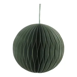 Green & white Paper Round Hanging decoration set, Set of 2