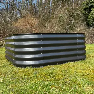 Set of 2 x Large Metal Raised Vegetable Bed in Dark Grey (120cm)