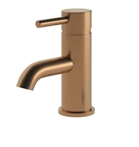 Luxury Brushed Bronze Round Basin Mixer Tap with Waste