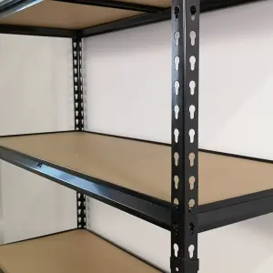 Garage Shelving 122cm Wide & 183cm High Heavy Duty 5 Tier Multipurpose Metal Racking Unit  or Warehouse Shelving Storage in Black