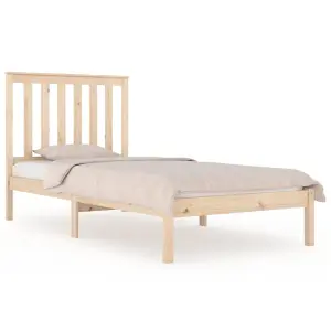 Berkfield Bed Frame Solid Wood Pine 75x190 cm 2FT6 Small Single