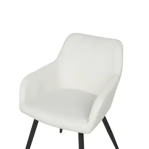 Set of 2 Dining Chairs CASMALIA Velvet Off-White