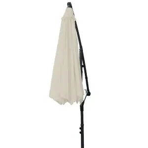 SunDaze 3M Cream Cantilever Garden Banana Parasol with Adjustable Crank Patio Shade