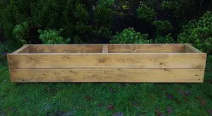 Large Wooden Garden Planter Decking Tub Pot Tan Trough 1300mm Wide