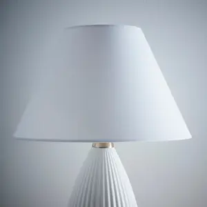 10" White Textured Linen Fabric Coolie Lampshade Modern Table Lamp and Floor Lamp Cone Light Shade