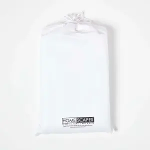 Homescapes White Linen Cot Bed Fitted Sheets 70 x 140 cm, Pack of 2