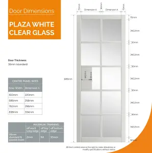 Urban Industrial Plaza White Clear Glass Internal Door