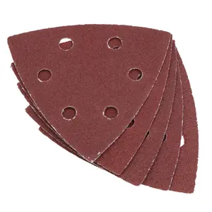 Hook Loop Delta Sanding Abrasive Discs Pads 93mm Triangle 80 Grit Medium 5pc