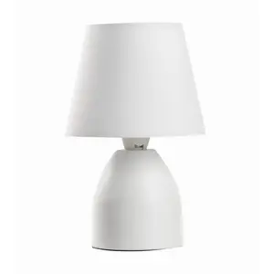 Luminosa Nano Table Lamp With Round Tapered Shade, White