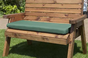 Charles Taylor Wooden Garden 2 Seater Bench Seat Armchair Green Cushion & Cover