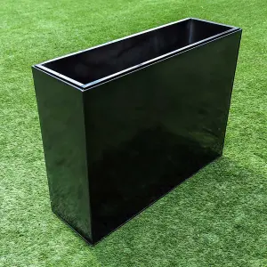 100cm Long Zinc Platinum Black 80cm Tall Trough Planter