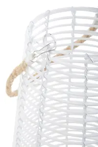 Interiors by Premier Lentigo Large White Rattan Lantern