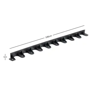 Nicoman 1m Flexi Landscape Black Plastic Invisible Lawn Edging Garden Border - Pack of  4 + 16 Pegs