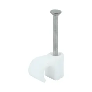 Timco - Round Cable Clips - White (Size To fit 6.0mm - 100 Pieces)