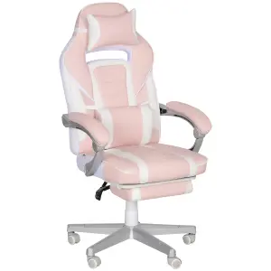 HOMCOM PU Leather Gaming Chair with Footrest 150 Degree Reclining Back