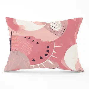 Abstract Pink White Cushions 33cm x 48cm