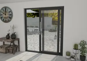 Green & Taylor Black Aluminium External Sliding Doors - RH Sliding / LH Fixed - 1790 x 2090mm (WxH)