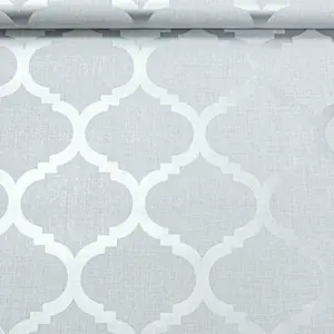 Silver Grey Wallpaper Plain Luxury Glitter Metallic Modern Shiny Various Designs M24209 - Grey Trellis