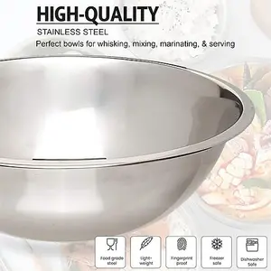 6 X 16Cm Stainless Steel Deep Mixing Bowl Cooking Kitchen Baking Lightweight