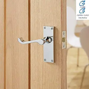 6 x Pairs of Victorian Scroll Polished Chrome Lever Latch Door Handles 120mm Long Premium Quality