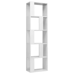 Berkfield Book Cabinet/Room Divider High Gloss White 45x24x159 cm Engineered Wood