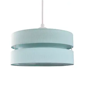 Contemporary Quality Duck Egg Linen Fabric Triple Tier Ceiling Pendant Shade