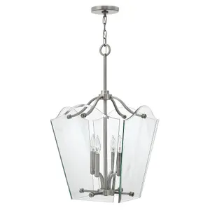 Elstead Wingate 4 Light Medium Ceiling Pendant Polished Antique Nickel, E14