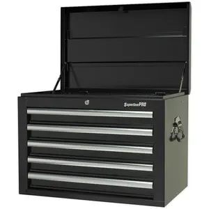 High Gloss Black 5 Drawer Tool Chest - Durable Storage Solution 660 x 435 x 490mm