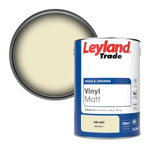 Leyland Trade Vinyl Matt Walls & Ceilings Emulsion Paint Silk Sails (PPG1206-2) 5L