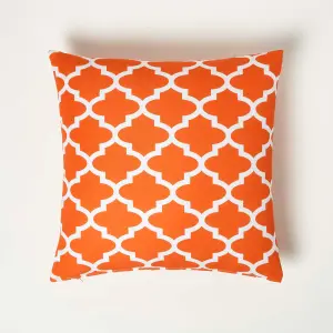 Homescapes Orange Geometric Outdoor Cushion 45 x 45 cm, Set of 2