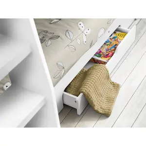 Lilianna Single (3') Standard Bunk Bed with Shelves White