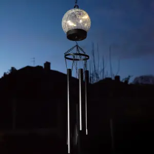 Gardenwize Solar LED Crackle With Wind Chime